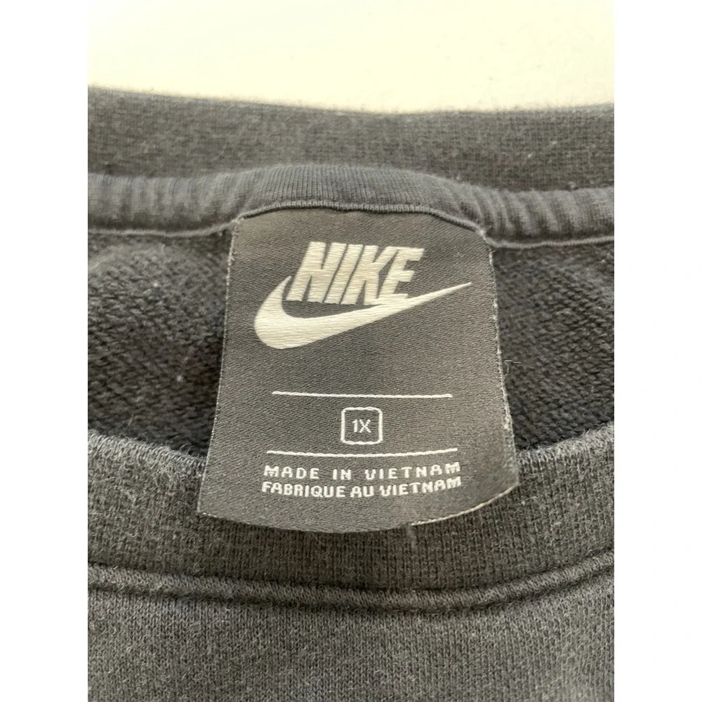 Women's Nike Crop top‎ Pullover Sweatshirt Size 1X Black Logo Swoosh Athletic